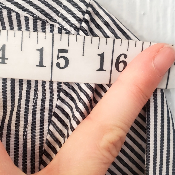 Lauren Ralph Lauren Woman’s Blouse Button Up Size 16 Striped White/blue Logo - Picture 12 of 13